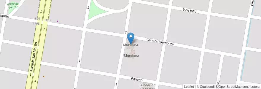 Mapa de ubicacion de Munduna en Arjantin, Şili, Río Negro, Departamento Bariloche, El Bolsón.