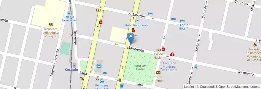 Mapa de ubicacion de Munich - café y confitería en 阿根廷, Córdoba, Departamento Punilla, Pedanía Rosario, Municipio De Cosquín, Cosquín.