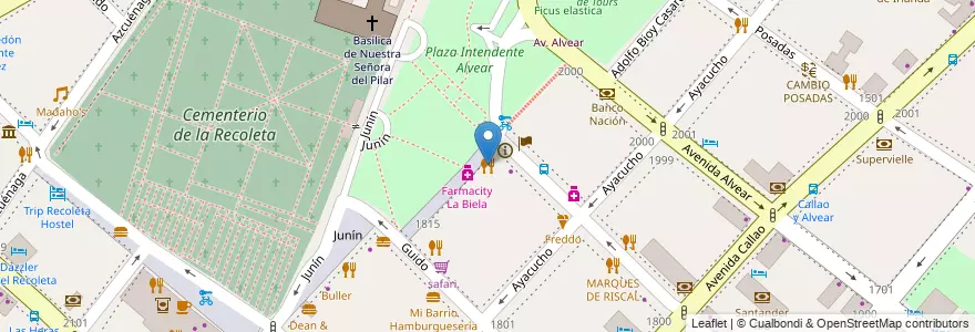 Mapa de ubicacion de Munich Recoleta, Recoleta en الأرجنتين, Ciudad Autónoma De Buenos Aires, Comuna 2, Buenos Aires.