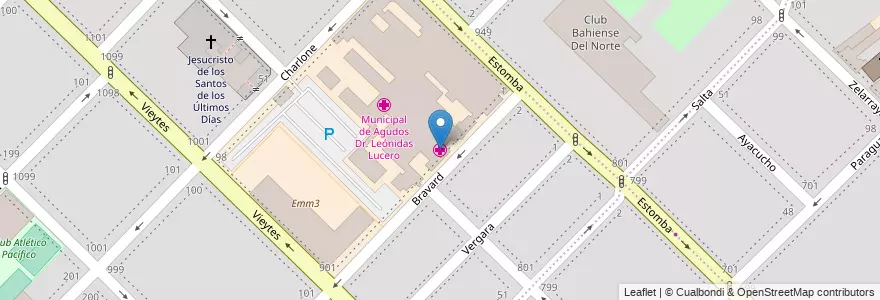 Mapa de ubicacion de Municipal de Agudos Dr. Leónidas Lucero - Guardia en 阿根廷, 布宜诺斯艾利斯省, Partido De Bahía Blanca, Bahía Blanca.