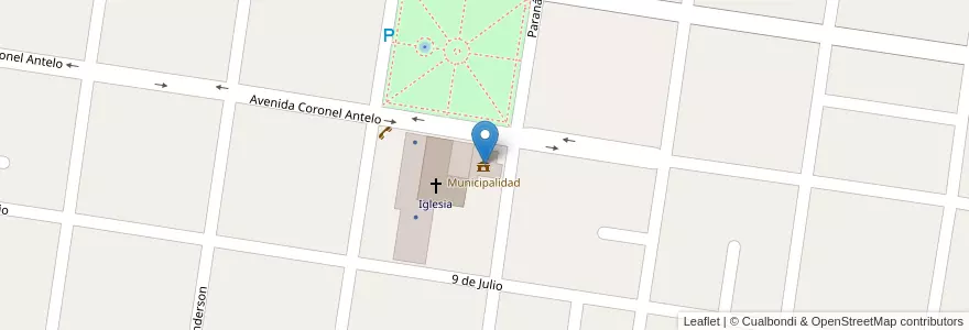 Mapa de ubicacion de Municipalidad en الأرجنتين, إنتري ريوس, Departamento Federal, Distrito Francisco Ramírez, Federal.