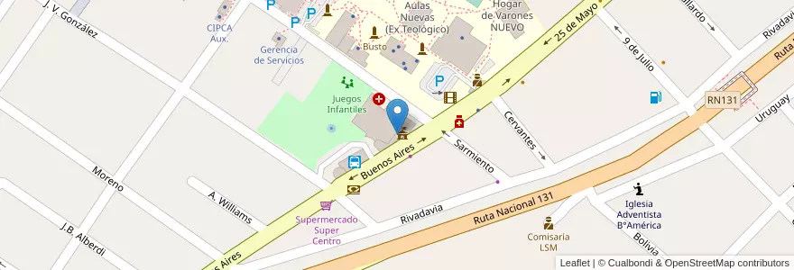 Mapa de ubicacion de Municipalidad en 阿根廷, 恩特雷里奥斯省, Departamento Diamante, Libertador San Martín, Distrito Palmar.