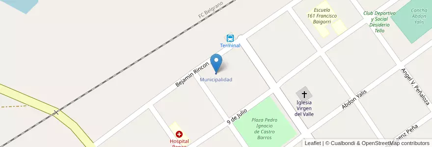 Mapa de ubicacion de Municipalidad en الأرجنتين, La Rioja, Departamento Rosario Vera Peñaloza.