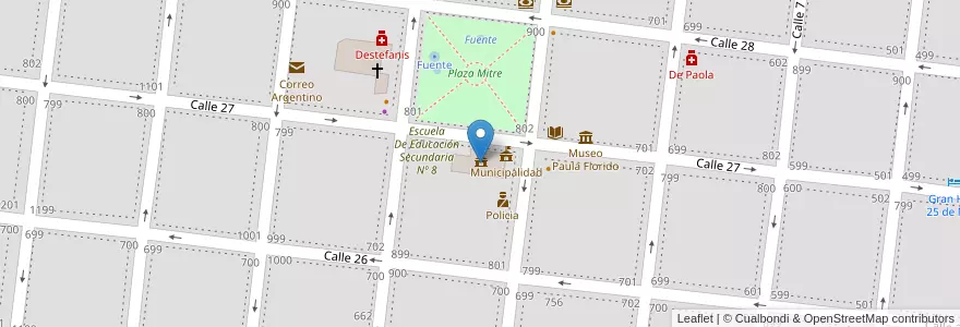 Mapa de ubicacion de Municipalidad en Argentina, Buenos Aires, Partido De Veinticinco De Mayo, Veinticinco De Mayo.