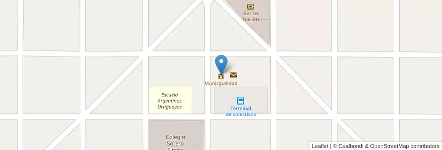 Mapa de ubicacion de Municipalidad en 阿根廷, 智利, Mendoza, Departamento San Rafael, Distrito Villa Atuel.