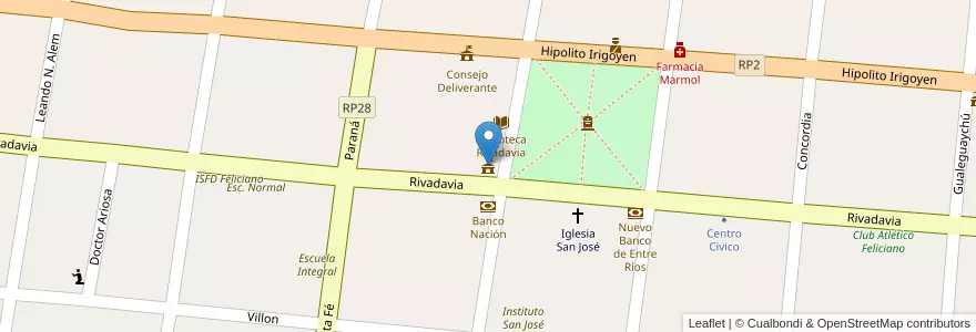 Mapa de ubicacion de Municipalidad en Arjantin, Entre Ríos, Departamento Feliciano, Distrito Basualdo, San José De Feliciano.