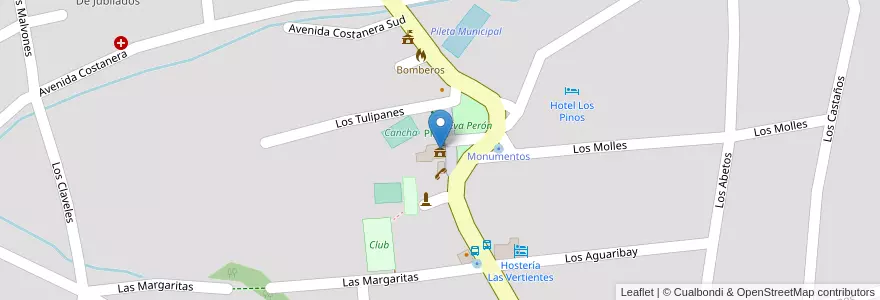 Mapa de ubicacion de Municipalidad en الأرجنتين, Córdoba, Departamento Punilla, Pedanía Dolores, Municipio De Los Cocos.