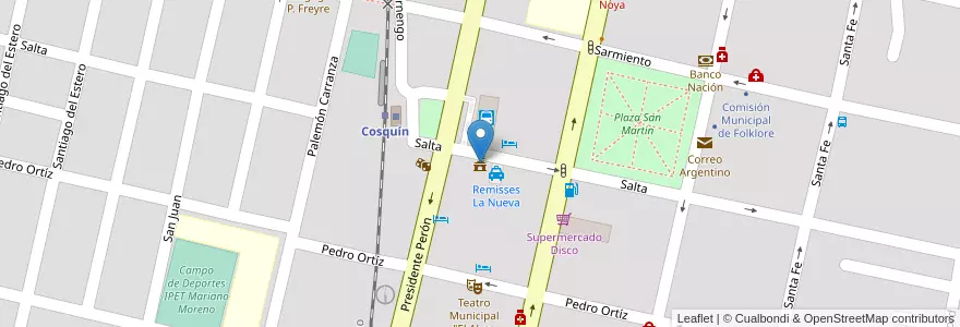 Mapa de ubicacion de Municipalidad en 阿根廷, Córdoba, Departamento Punilla, Pedanía Rosario, Municipio De Cosquín, Cosquín.