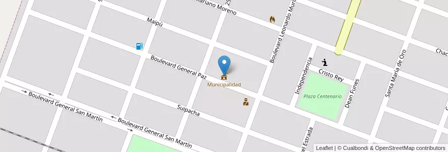 Mapa de ubicacion de Municipalidad en Arjantin, Córdoba, Departamento Unión, Pedanía Bell Ville, Municipio De Morrison, Morrison.