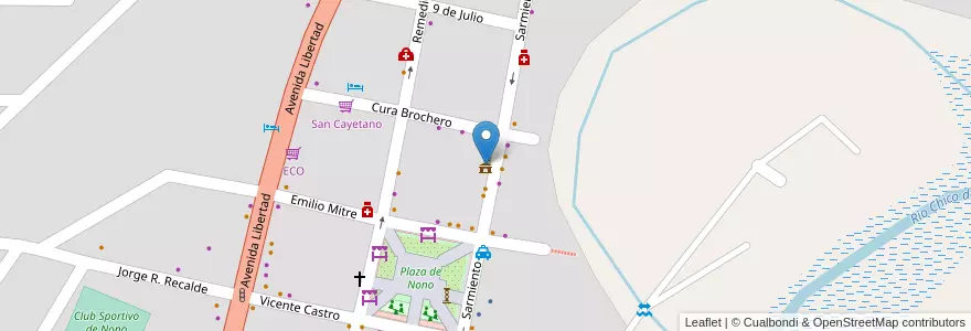 Mapa de ubicacion de Municipalidad en アルゼンチン, コルドバ州, Departamento San Alberto, Municipio De Nono, Pedanía Nono, Nono.