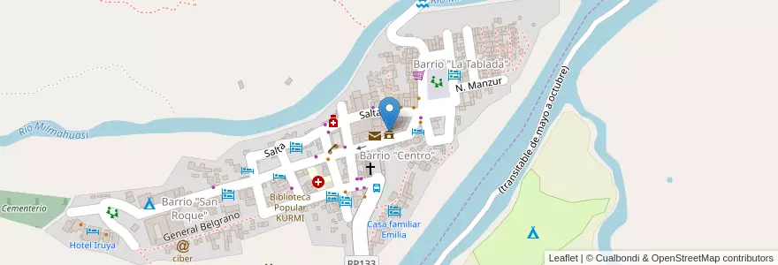 Mapa de ubicacion de Municipalidad en Arjantin, Finca El Potrero, Salta, Departamento Iruya, Municipio Iruya.