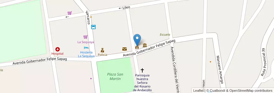Mapa de ubicacion de Municipalidad en Аргентина, Чили, Неукен, Departamento Minas, Andacollo.