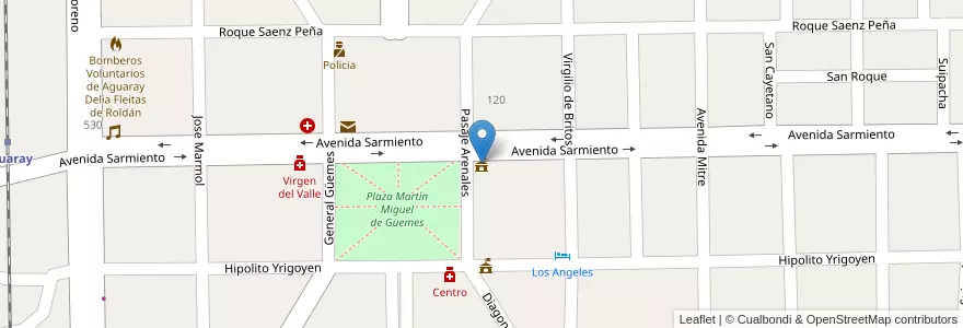 Mapa de ubicacion de Municipalidad de Aguaray en Arjantin, Salta, General San Martín, Municipio De Aguaray, Aguaray.