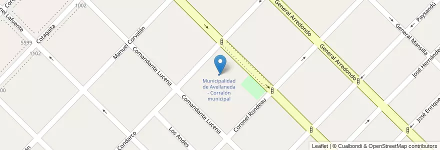 Mapa de ubicacion de Municipalidad de Avellaneda - Corralón municipal en アルゼンチン, ブエノスアイレス州, Partido De Avellaneda, Wilde.