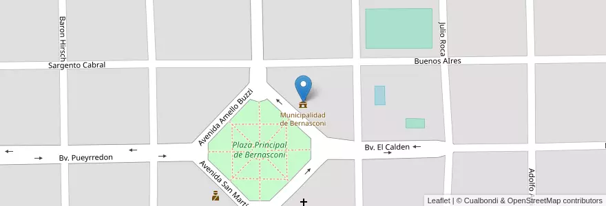 Mapa de ubicacion de Municipalidad de Bernasconi en Argentinien, La Pampa, Municipio De Bernasconi, Departamento Hucal, Bernasconi.