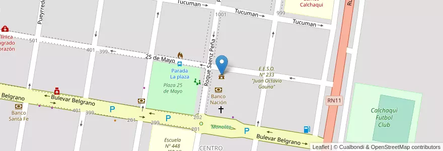 Mapa de ubicacion de Municipalidad de Calchaquí en الأرجنتين, سانتا في, Departamento Vera, Municipio De Calchaquí.