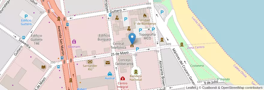 Mapa de ubicacion de Municipalidad de Caleta Olivia en آرژانتین, استان سانتا کروس، آرژانتین, شیلی, Deseado, Caleta Olivia.