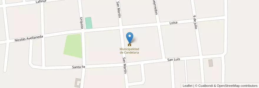 Mapa de ubicacion de Municipalidad de Candelaria en アルゼンチン, サンルイス州, Ayacucho, Municipio De Candelaria.