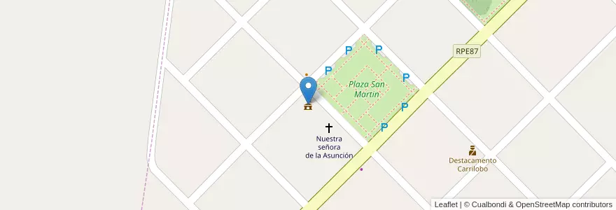 Mapa de ubicacion de Municipalidad de Carrolobo en アルゼンチン, コルドバ州, Departamento Río Segundo, Pedanía Calchín.