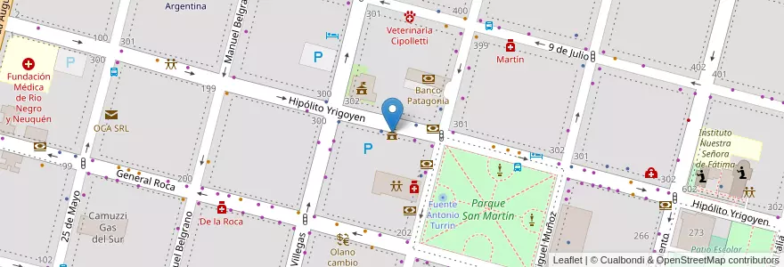 Mapa de ubicacion de Municipalidad de Cipolletti en アルゼンチン, チリ, リオネグロ州, Cipolletti, Departamento General Roca.