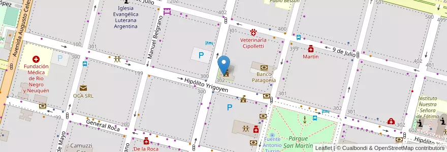 Mapa de ubicacion de Municipalidad de Cipolletti en آرژانتین, شیلی, استان ریو نگرو، آرژانتین, Cipolletti, Departamento General Roca.