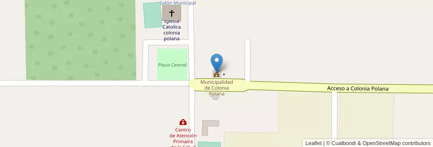 Mapa de ubicacion de Municipalidad de Colonia Polana en الأرجنتين, Misiones, Departamento San Ignacio, Municipio De Colonia Polana.