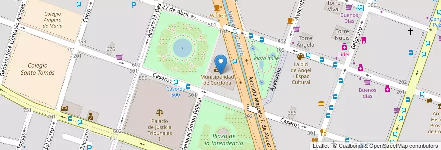 Mapa de ubicacion de Municipalidad de Córdoba en Argentinien, Provinz Córdoba, Departamento Capital, Pedanía Capital, Córdoba, Municipio De Córdoba.