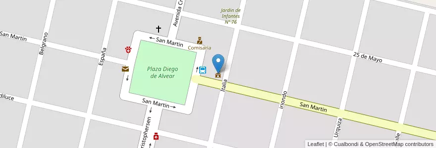 Mapa de ubicacion de Municipalidad de Diego de Alvear en الأرجنتين, سانتا في, Departamento General López, Municipio De Diego De Alvear.