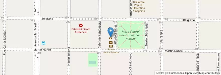 Mapa de ubicacion de Municipalidad de Embajador Martini en アルゼンチン, ラ・パンパ州, Departamento Realicó, Municipio De Embajador Martini.