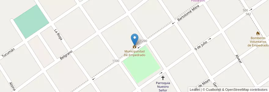 Mapa de ubicacion de Municipalidad De Empedrado en アルゼンチン, コリエンテス州, Departamento Empedrado, Municipio De Empedrado.