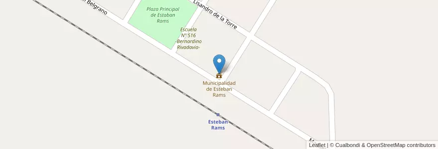 Mapa de ubicacion de Municipalidad de Esteban Rams en Argentinië, Santa Fe, Municipio De Esteban Rams.