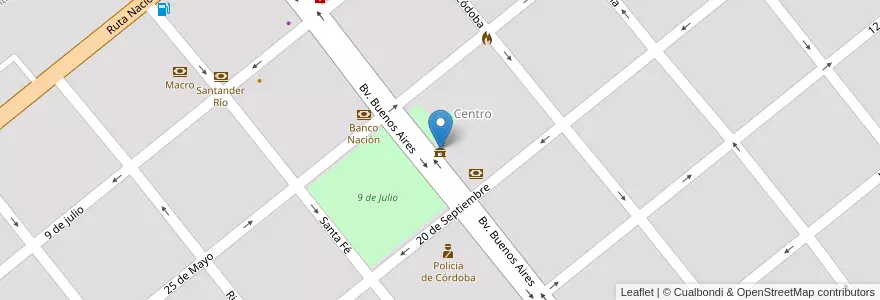 Mapa de ubicacion de Municipalidad de General Cabrera en Argentine, Córdoba, Departamento Juárez Celman, Pedanía Carnerillo, Municipio De General Cabrera, General Cabrera.