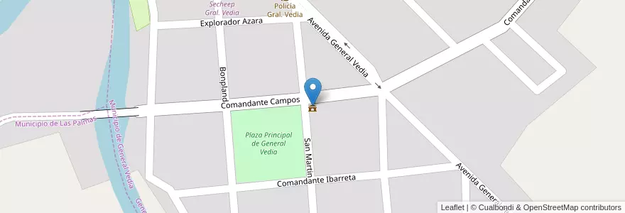 Mapa de ubicacion de Municipalidad de General Vedia en アルゼンチン, チャコ州, Departamento Bermejo, Municipio De General Vedia, General Vedia.