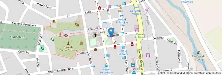 Mapa de ubicacion de Municipalidad de Humahuaca en Arjantin, Jujuy, Departamento Humahuaca, Municipio De Humahuaca, Humahuaca.