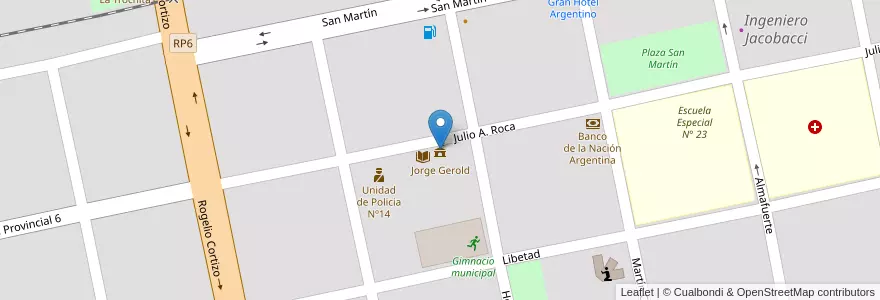 Mapa de ubicacion de Municipalidad de Ingeniero Jacobacci en الأرجنتين, تشيلي, ريو نيغرو, Departamento Veinticinco De Mayo, Ingeniero Jacobacci.