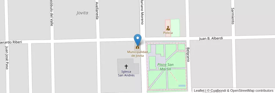 Mapa de ubicacion de Municipalidad de Jovita en Аргентина, Кордова, Departamento General Roca, Pedanía Italó, Municipio De Jovita, Jovita.