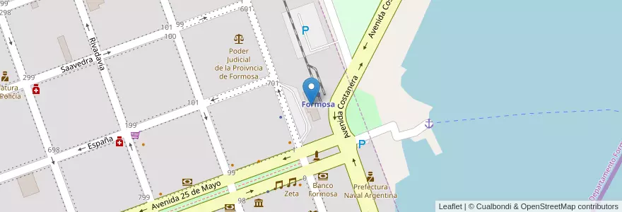 Mapa de ubicacion de Municipalidad de la Ciudad de Formosa en آرژانتین, Formosa, Departamento Formosa, Municipio De Formosa, Formosa.