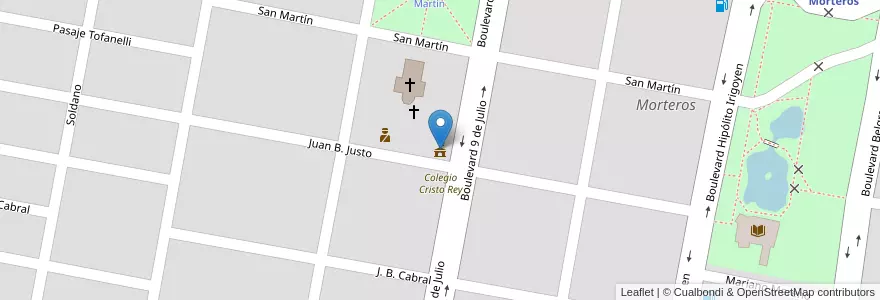 Mapa de ubicacion de Municipalidad de la ciudad de Morteros en アルゼンチン, コルドバ州, Departamento San Justo, Pedanía Libertad, Municipio De Morteros, Morteros.