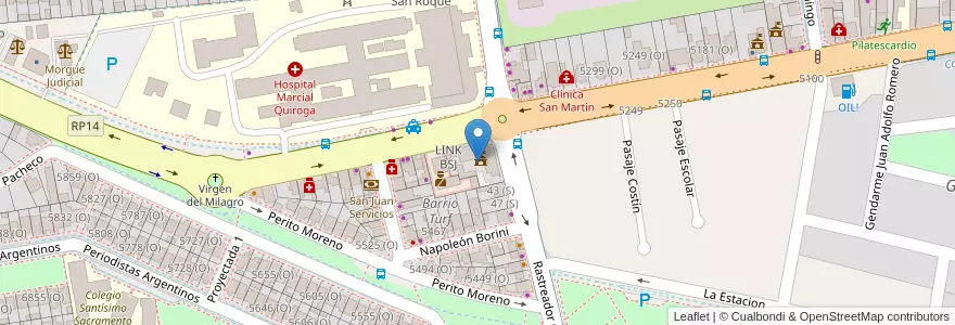 Mapa de ubicacion de Municipalidad de la Ciudad de Rivadavia en 아르헨티나, San Juan, 칠레, Rivadavia.
