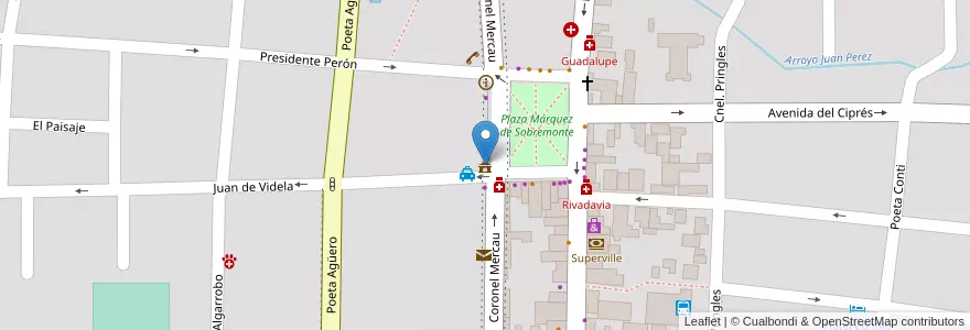 Mapa de ubicacion de Municipalidad de la Villa de Merlo en Arjantin, San Luis, Junín, Municipio De Merlo, Villa De Merlo.
