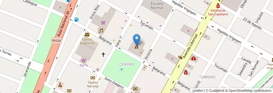 Mapa de ubicacion de Municipalidad de Ldor. Gral. San Martin en Аргентина, Жужуй, Departamento Ledesma, Municipio De Libertador General San Martín, Libertador General San Martín.