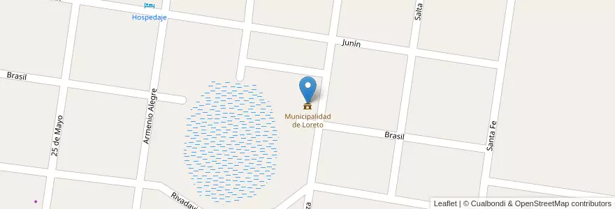 Mapa de ubicacion de Municipalidad de Loreto en Аргентина, Корриентес, Departamento San Miguel, Municipio De Loreto, Loreto.