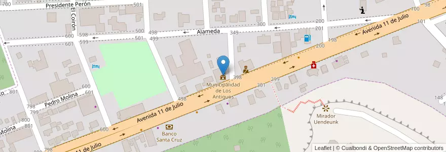 Mapa de ubicacion de Municipalidad de Los Antiguos en الأرجنتين, محافظة سانتا كروز, تشيلي, Lago Buenos Aires, Los Antiguos, Los Antiguos.
