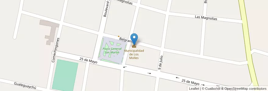 Mapa de ubicacion de Municipalidad de Los Molles en Аргентина, Сан-Луис, Junín, Comisión Municipal De Los Molles.