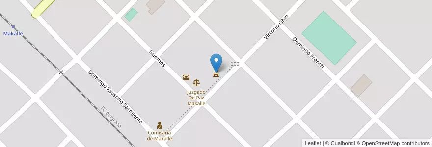 Mapa de ubicacion de Municipalidad de Makallé en Аргентина, Чако, Departamento General Dónovan, Municipio De Makallé, Makallé.