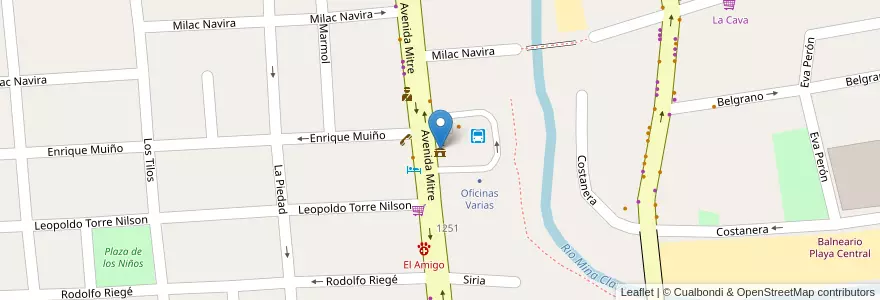 Mapa de ubicacion de Municipalidad de Mina Clavero en アルゼンチン, コルドバ州, Departamento San Alberto, Pedanía Tránsito, Mina Clavero, Municipio De Mina Clavero.