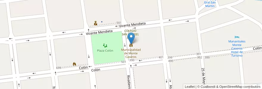 Mapa de ubicacion de Municipalidad de Monte Caseros en アルゼンチン, コリエンテス州, Departamento Monte Caseros, Municipio De Monte Caseros.