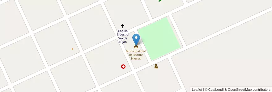 Mapa de ubicacion de Municipalidad de Monte Nievas en آرژانتین, La Pampa, Departamento Conhelo, Municipio De Monte Nievas.