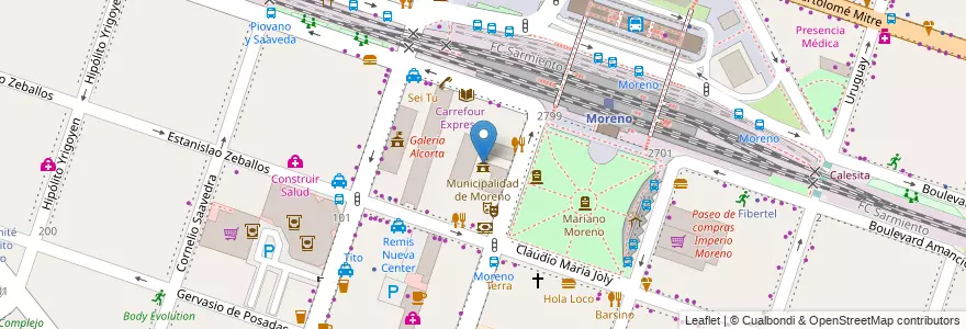 Mapa de ubicacion de Municipalidad de Moreno en الأرجنتين, بوينس آيرس, Partido De Moreno, Moreno.