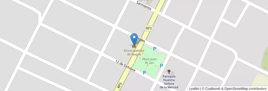 Mapa de ubicacion de Municipalidad de Nogolí en آرژانتین, San Luis, Belgrano, Comisión Municipal De Nogolí.
